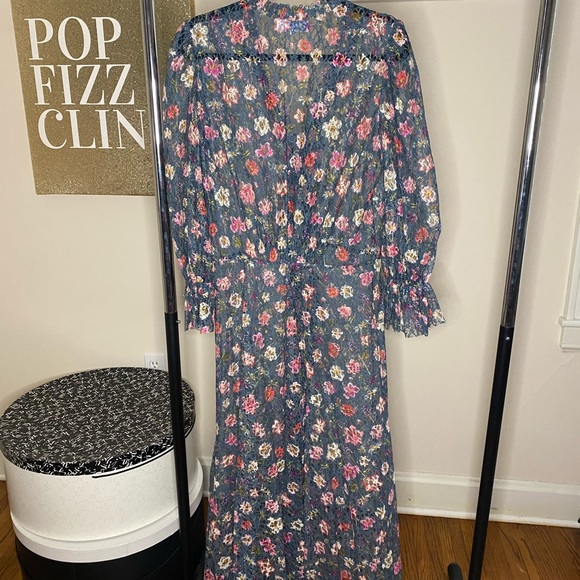 Luisa Beccaria Floral Printed Georgette High-Rise Flared Pants - Picture 9 of 10